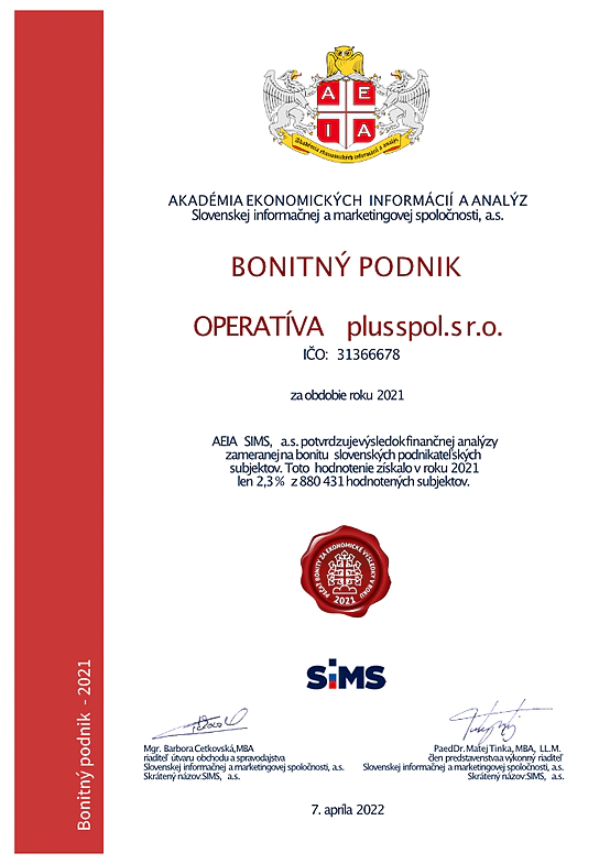 pečať bonity operatíva